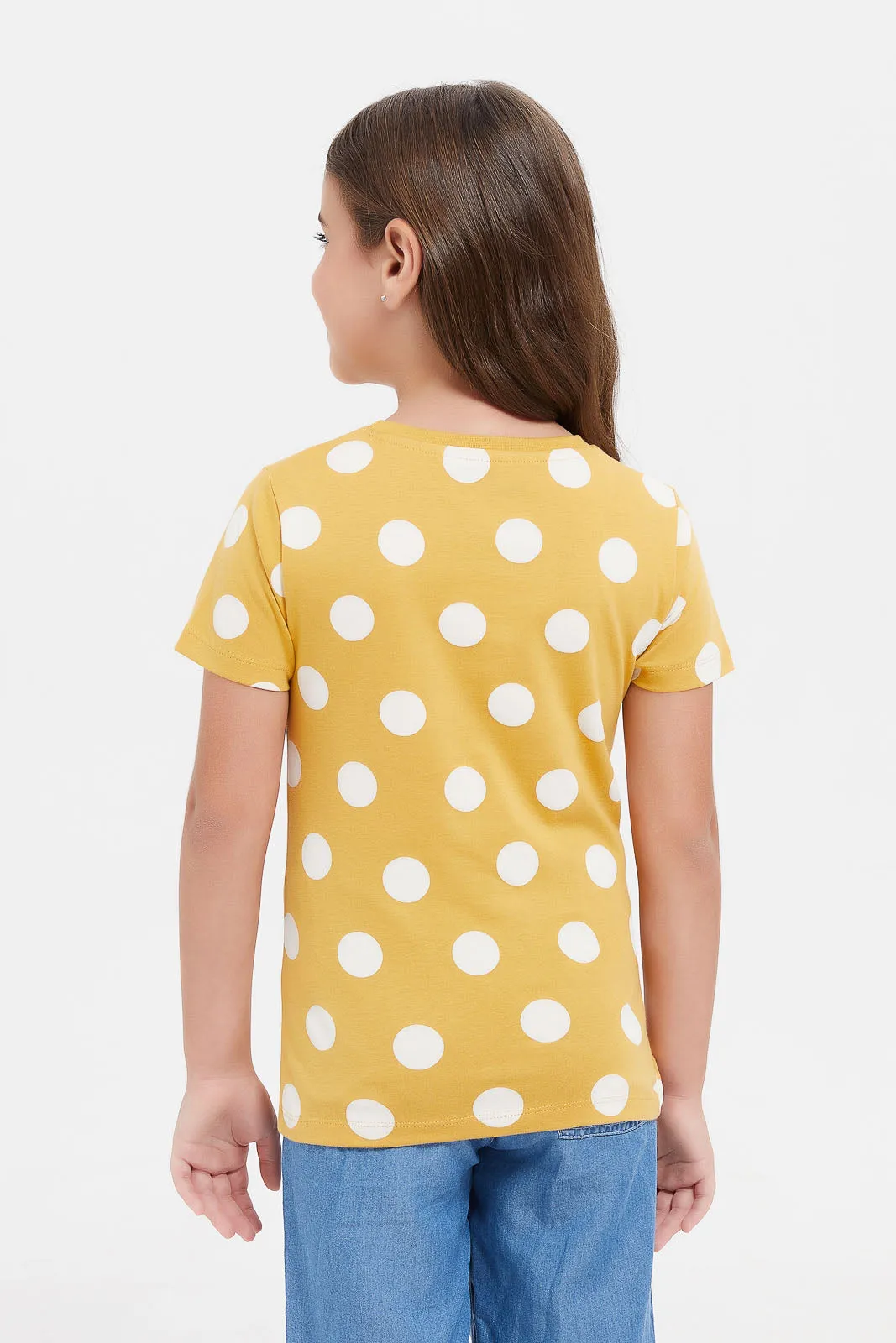 Girls Mustard Minnie Mouse T-Shirt