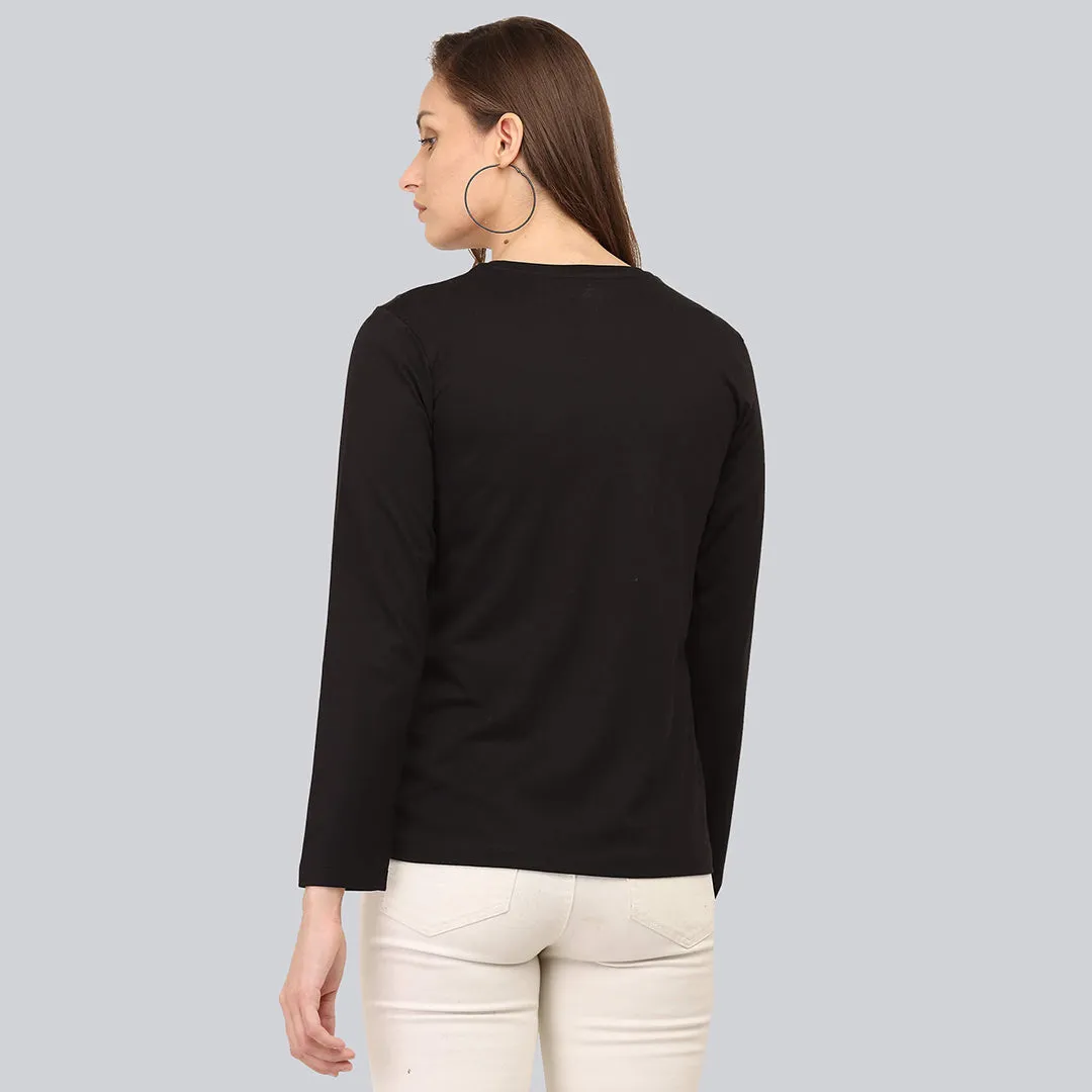 Graphic Printed Full Sleeve T-Shirt - Black
