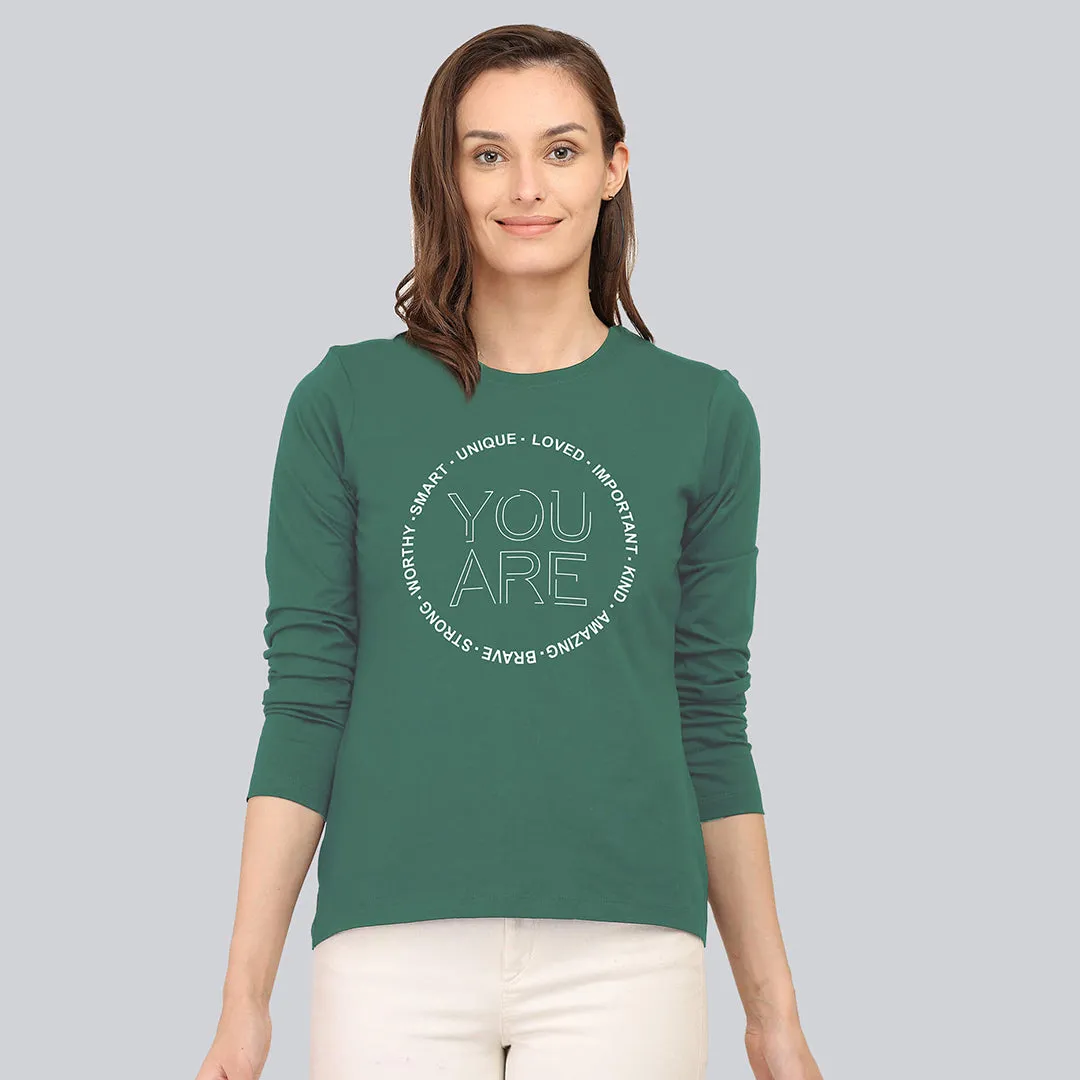 Graphic Printed Full Sleeve T-Shirt - Hunteq Green
