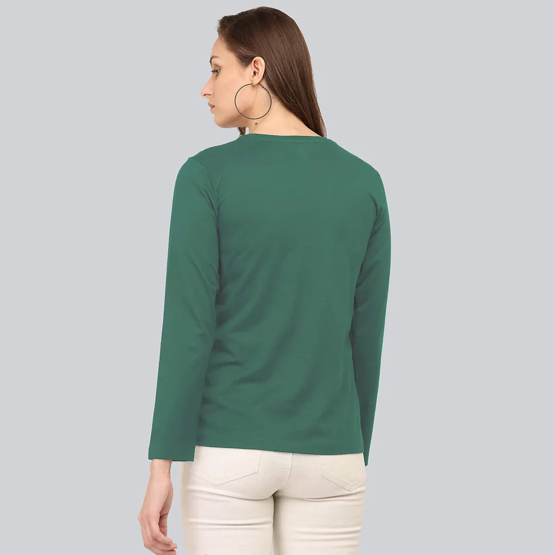 Graphic Printed Full Sleeve T-Shirt - Hunteq Green