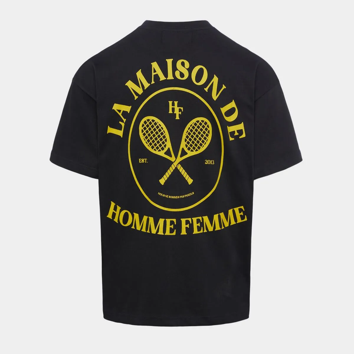 Homme   Femme Embroidery Tennis Crest Tee - Black