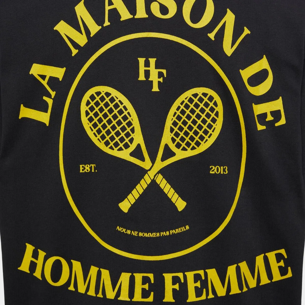 Homme   Femme Embroidery Tennis Crest Tee - Black