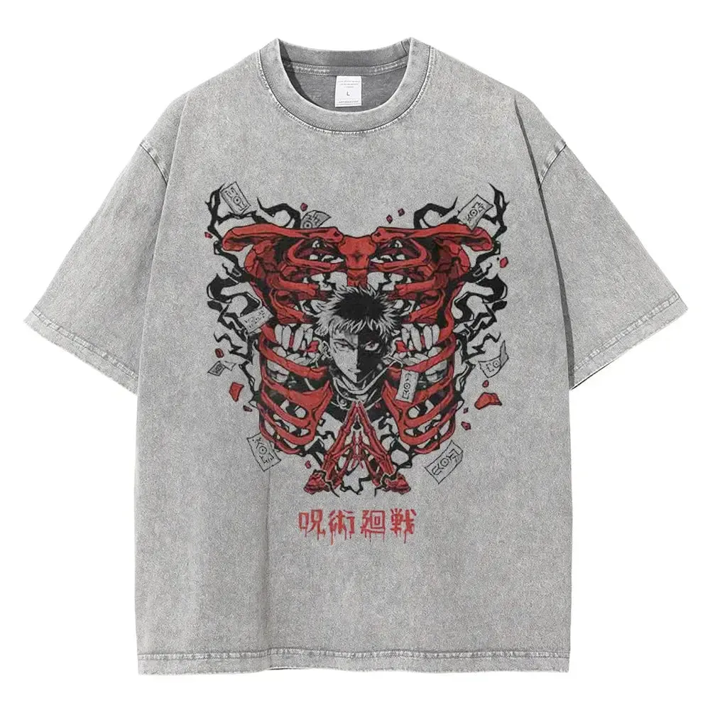[KUJO] "Cursed Yuji" Vintage Oversized T Shirt