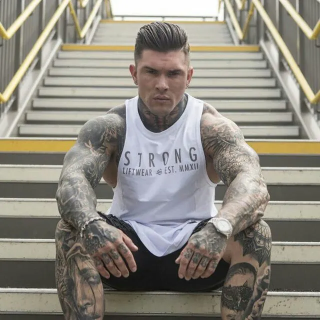 Men Tank Top Fitness Sporty Vest Sleeveless T-Shirt Muscle Training Tops Cotton Tank Top