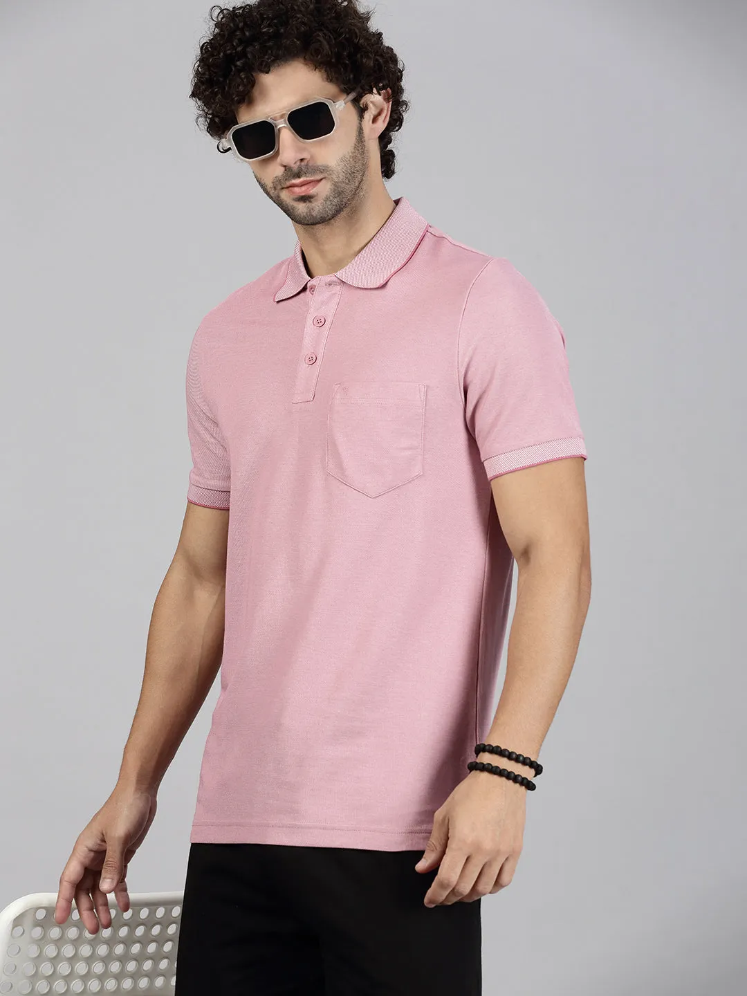 Mens Beige & Heather Rose Expert Polo Tshirt Combos