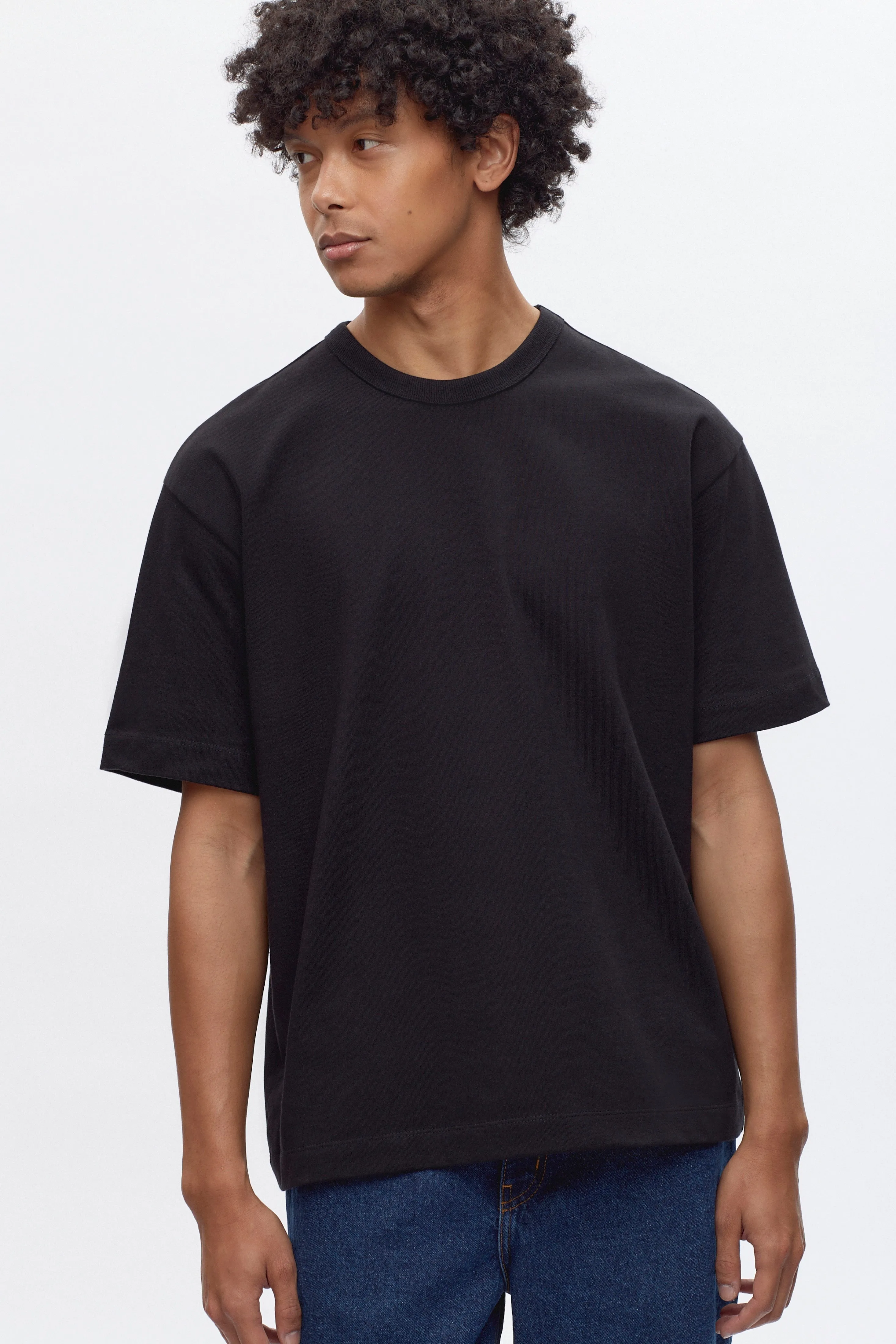 Men's Heavyweight Box Crew in Black