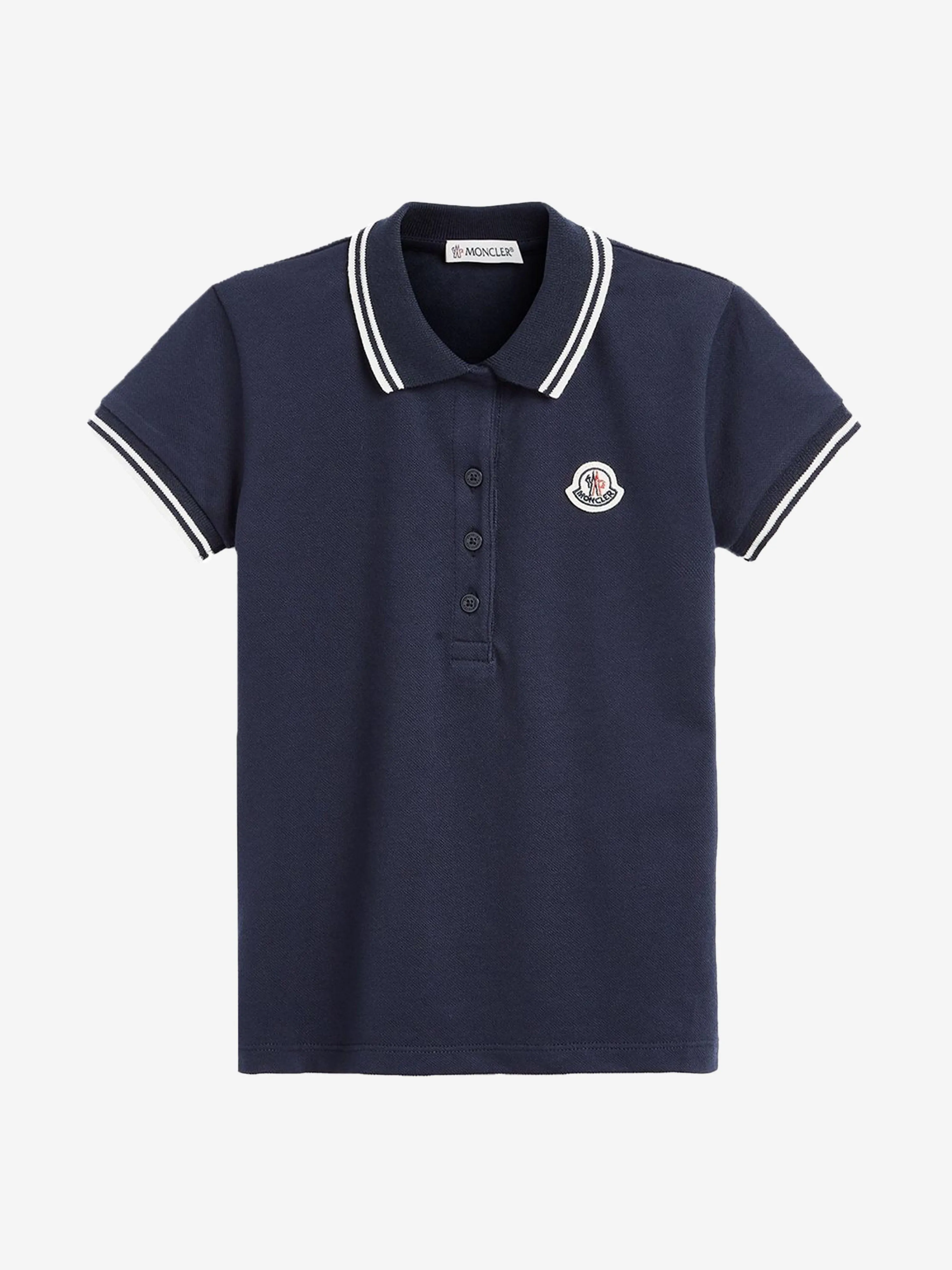 Moncler Enfant Moncler Girls Cotton Pique Polo Top