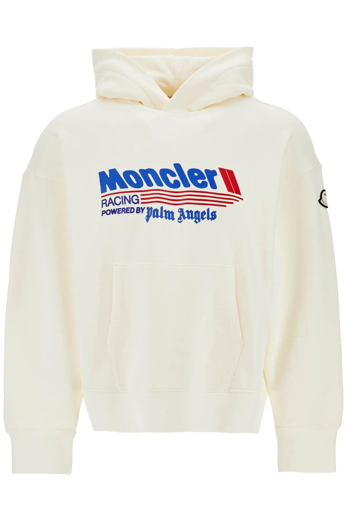Moncler X Palm Angels White Cotton Hoodie Streetwear Collaboration