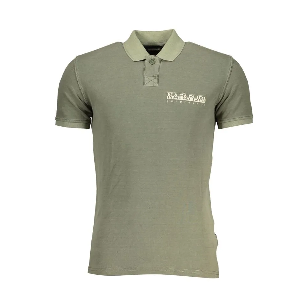 Napapijri Chic Green Cotton Polo with Contrast Detailing