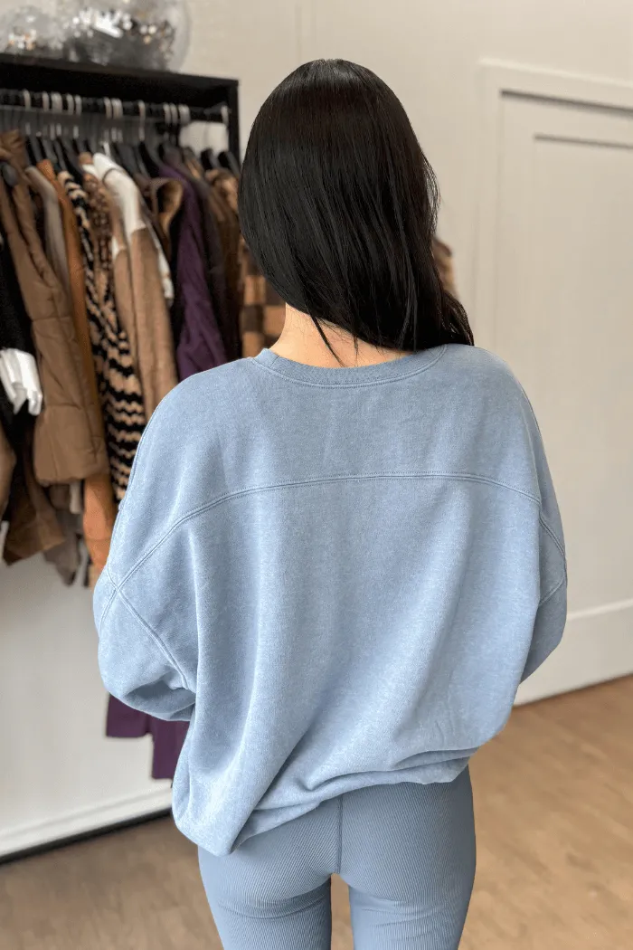 NASH Oversized Burn Crewneck in Blue