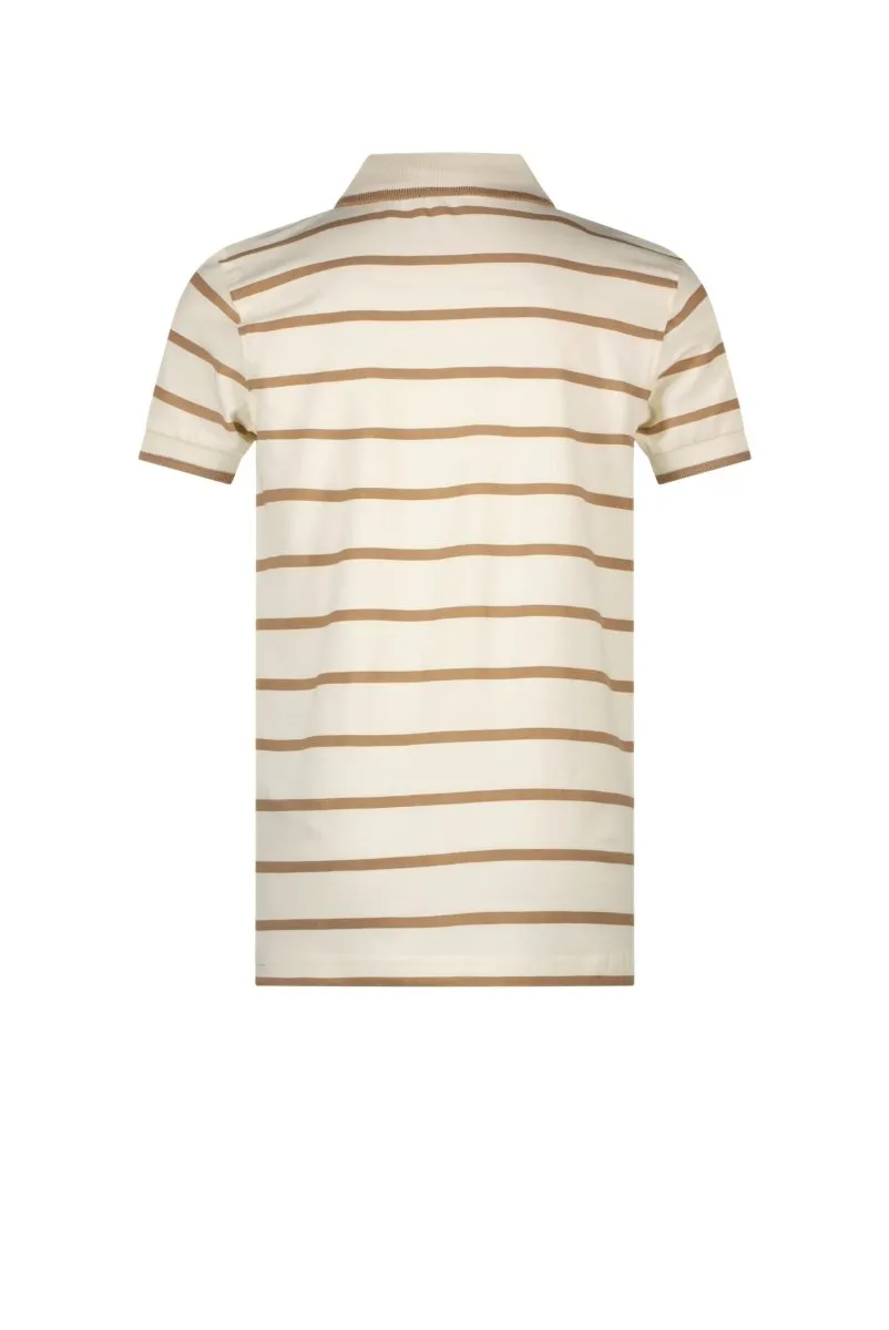 NEILY striped polo Off white-Camel