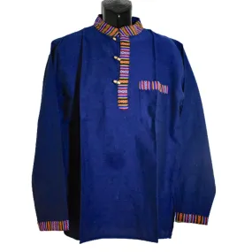 Nepalese Long Sleeve Coloured Collar Kurta Shirt