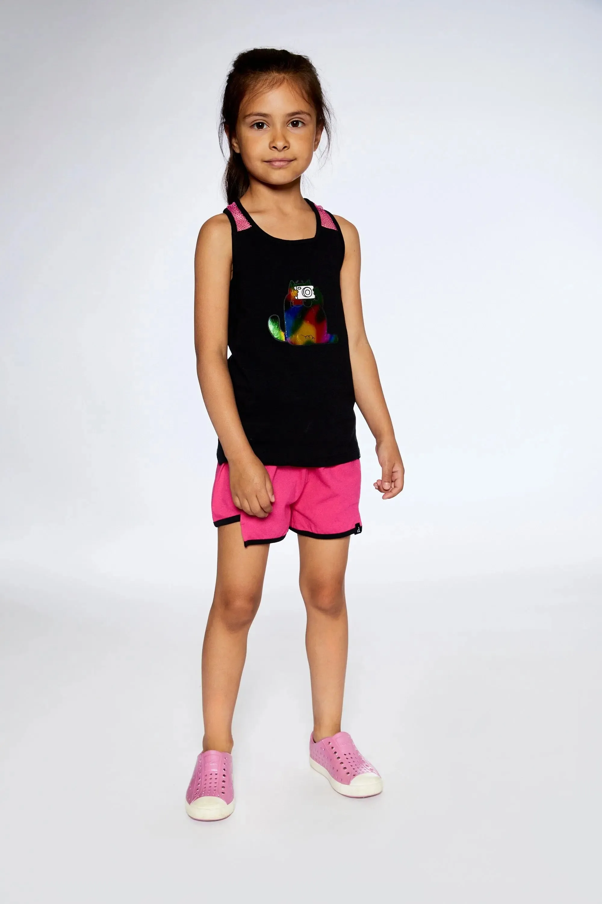 Organic Cotton Tank Top With Mesh Back Black