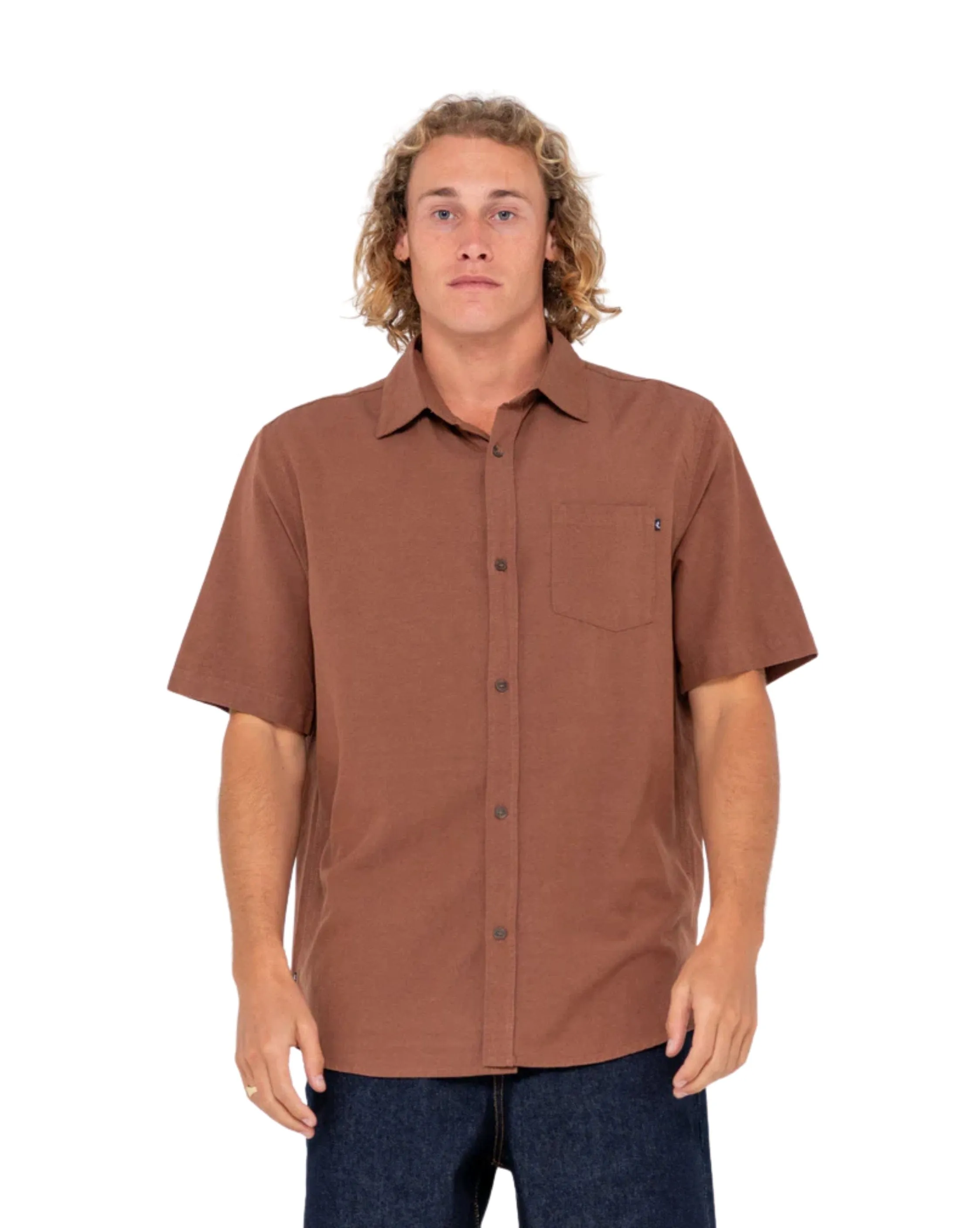 Overtone Short Sleeve Linen Shirt