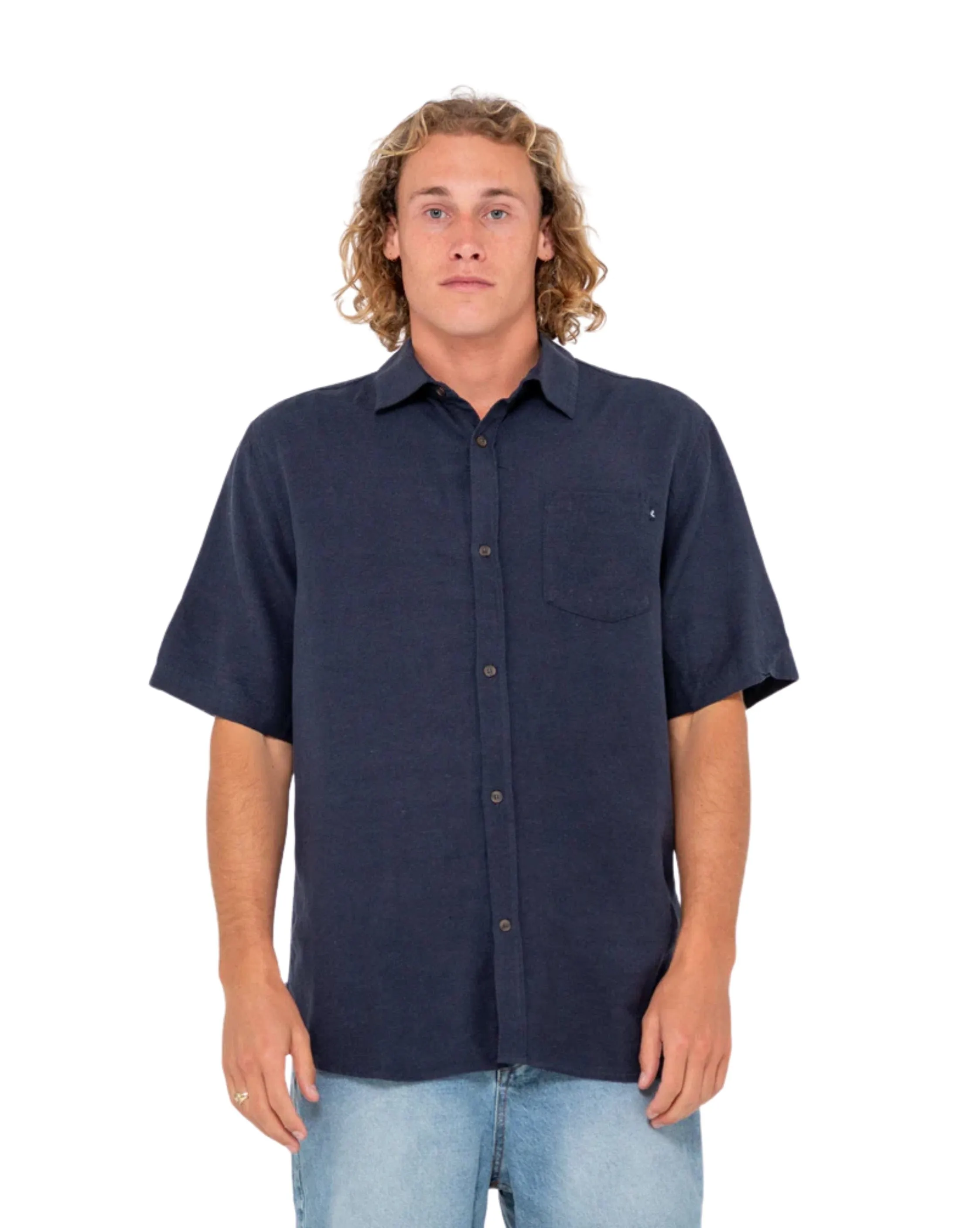 Overtone Short Sleeve Linen Shirt