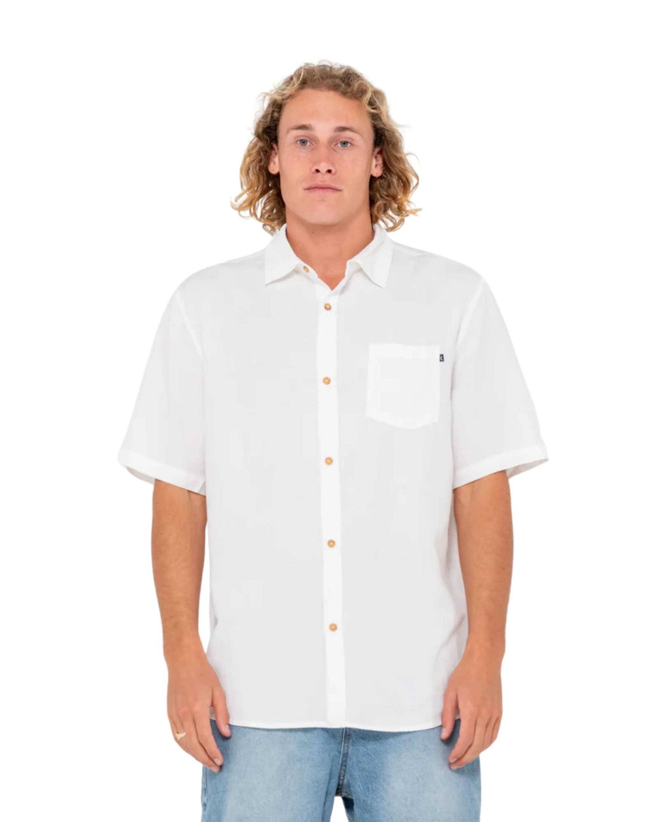 Overtone Short Sleeve Linen Shirt