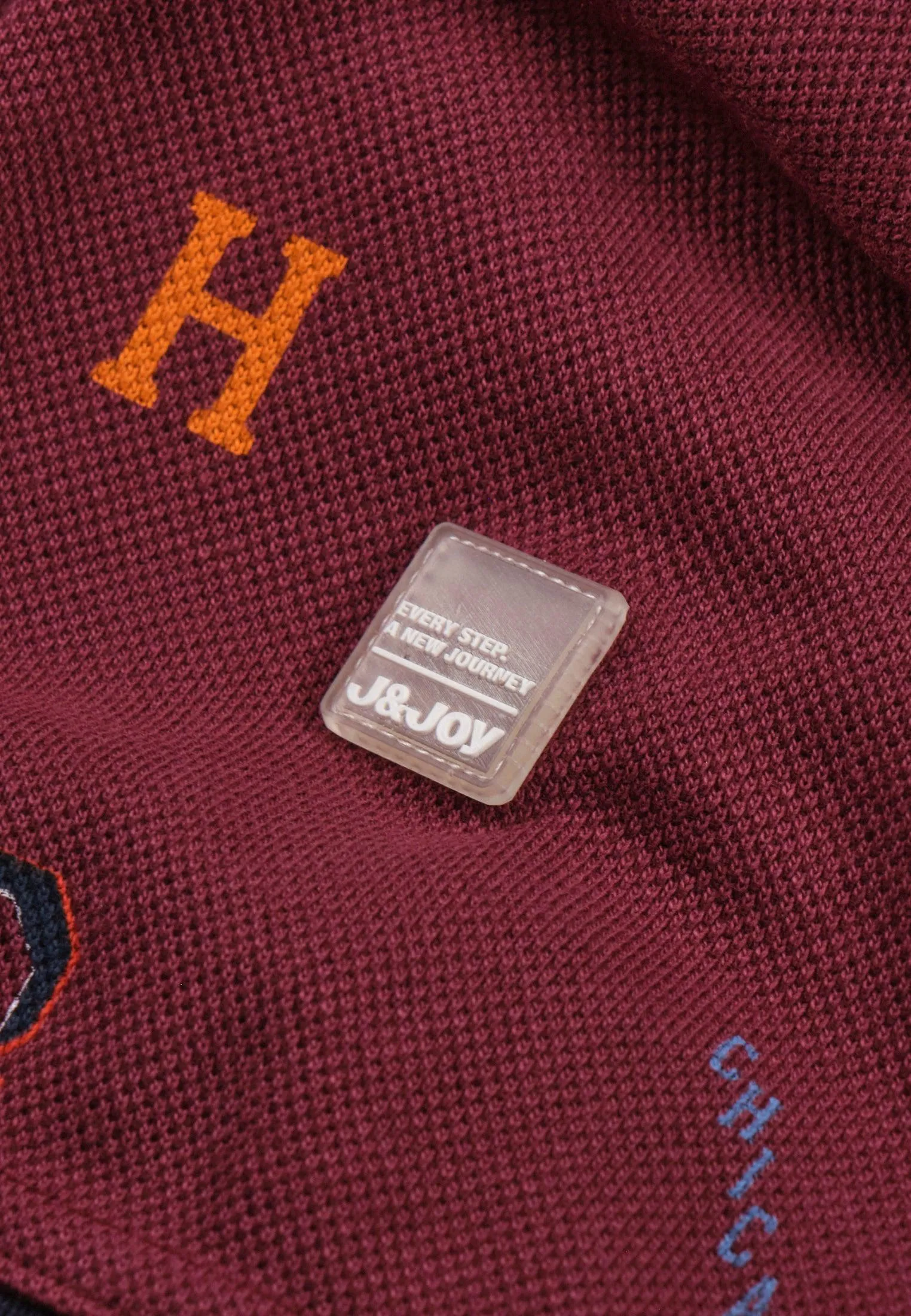 Polo homme bordeaux, imprimé lettres