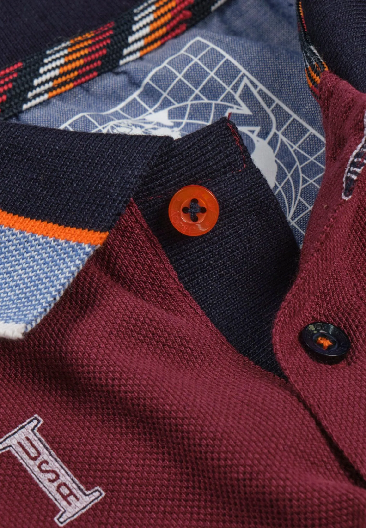Polo homme bordeaux, imprimé lettres