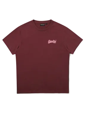 Regular Fit Heritage Double Logo Half T-Shirts - Wine