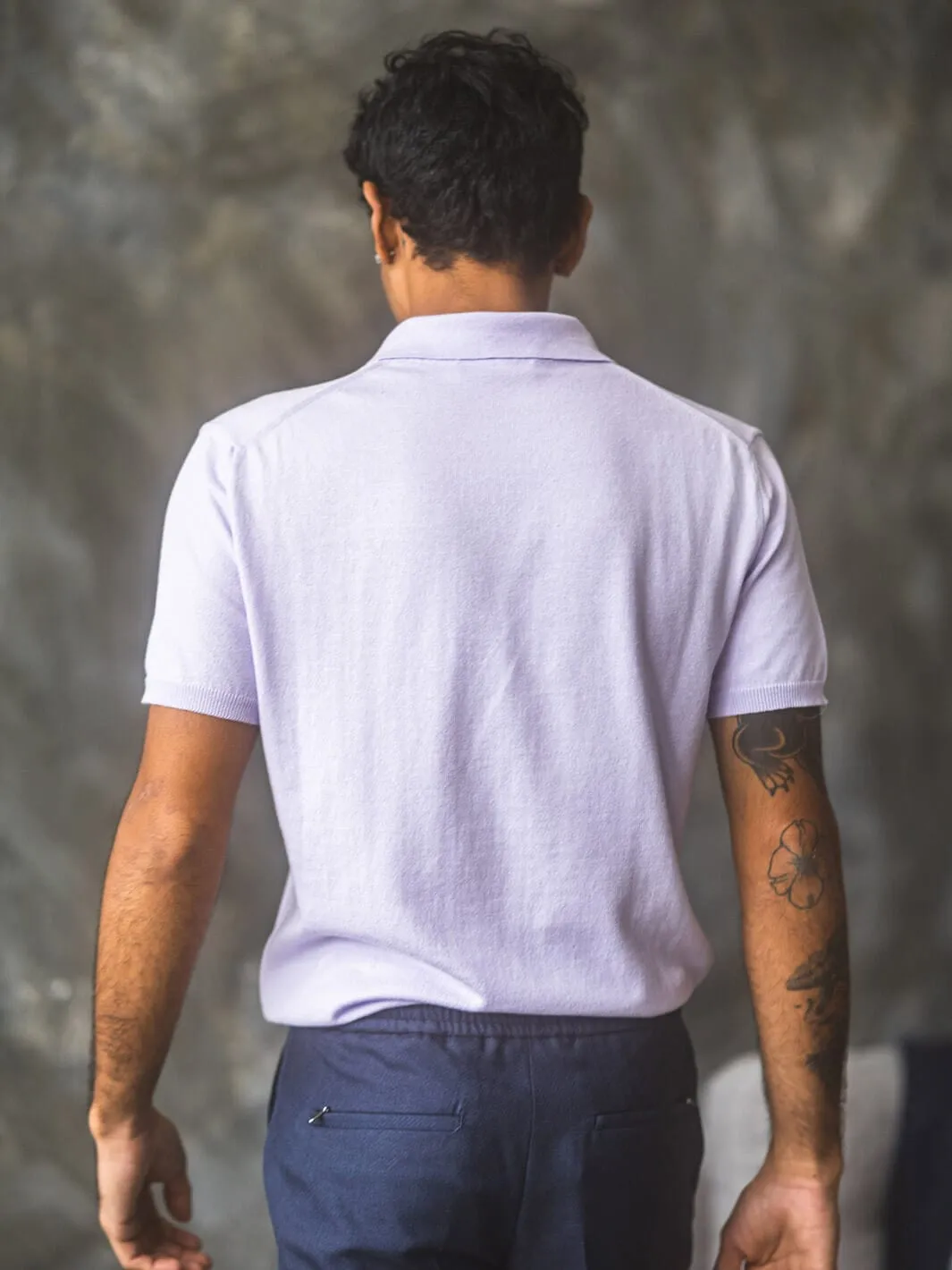 Riva Cotton Polo Shirt - Lilac