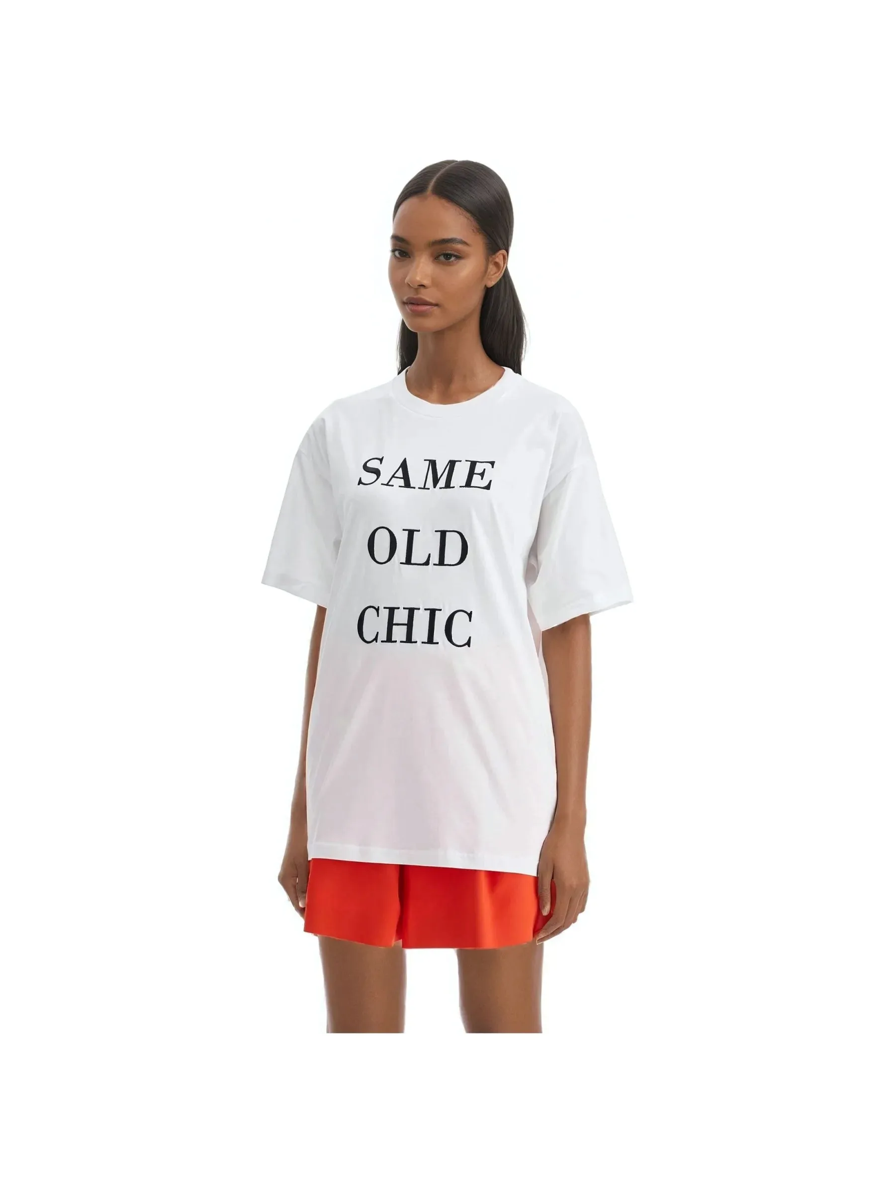 Same Old Chic Text Print Tee
