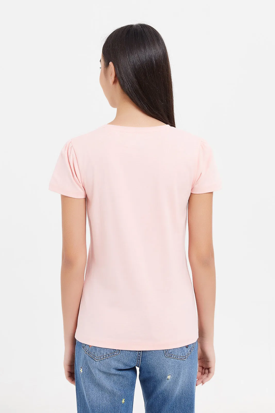 Senior Girls Pink Graphic T-Shirt