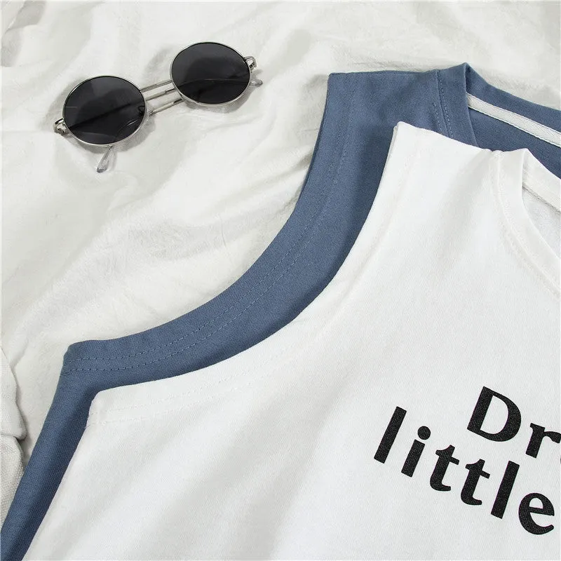 Sleeveless T-Shirt Women Summer Outdoor Korean Student Basketball Loose BF Tops Tank Top
