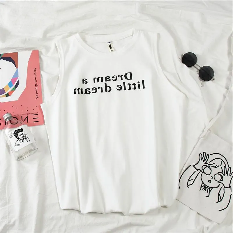 Sleeveless T-Shirt Women Summer Outdoor Korean Student Basketball Loose BF Tops Tank Top