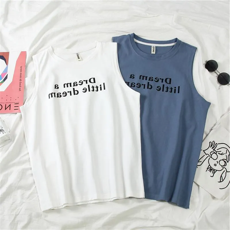 Sleeveless T-Shirt Women Summer Outdoor Korean Student Basketball Loose BF Tops Tank Top