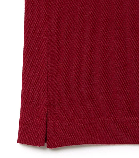 Slim Fit Stretch Piqué Polo Shirt Bordeaux