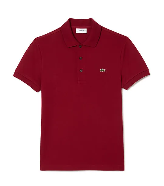 Slim Fit Stretch Piqué Polo Shirt Bordeaux
