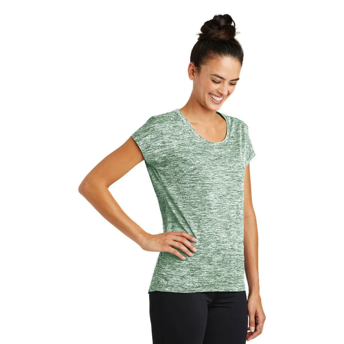 Sport-Tek Women's Forest Green Electric PosiCharge Electric Heather Sporty Tee