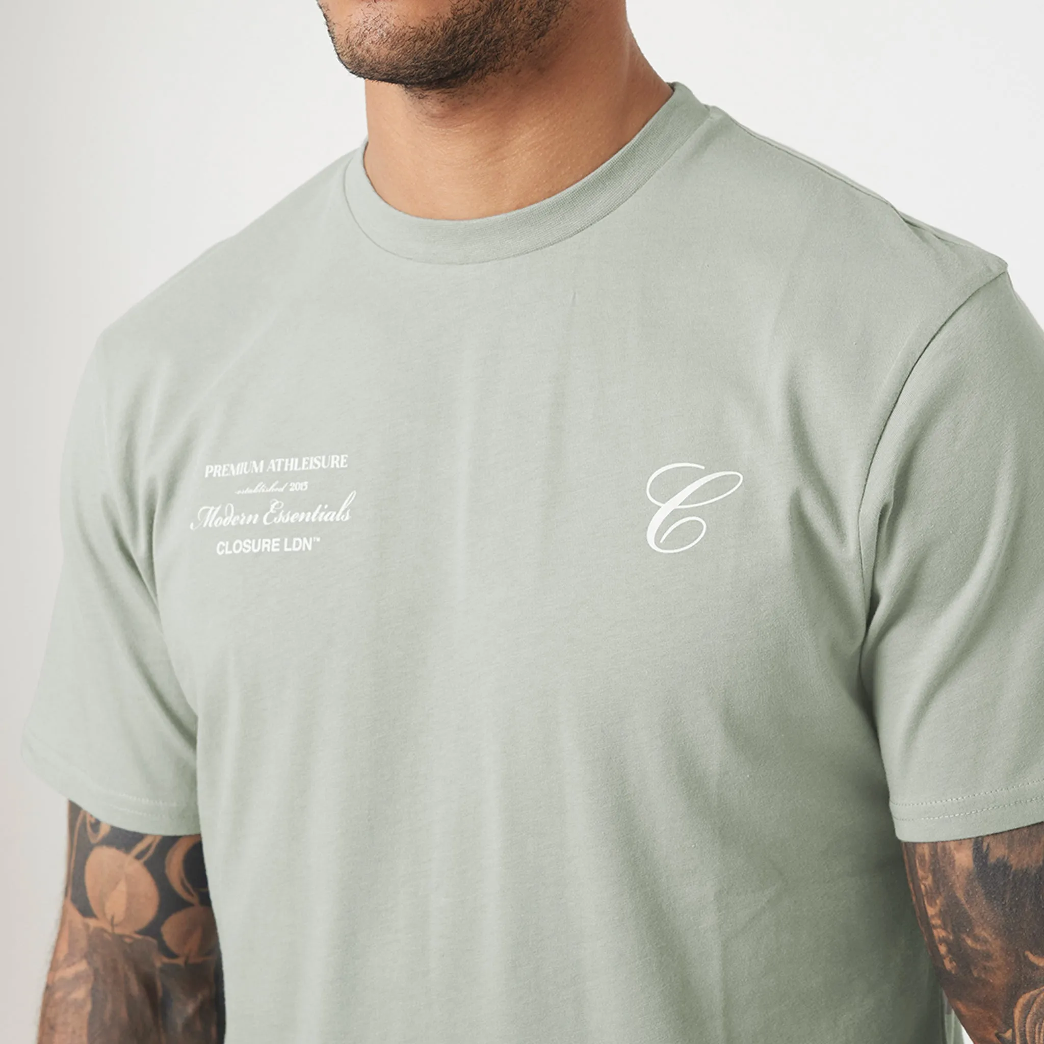 Stacked Script Relaxed Fit T-Shirt | Sage