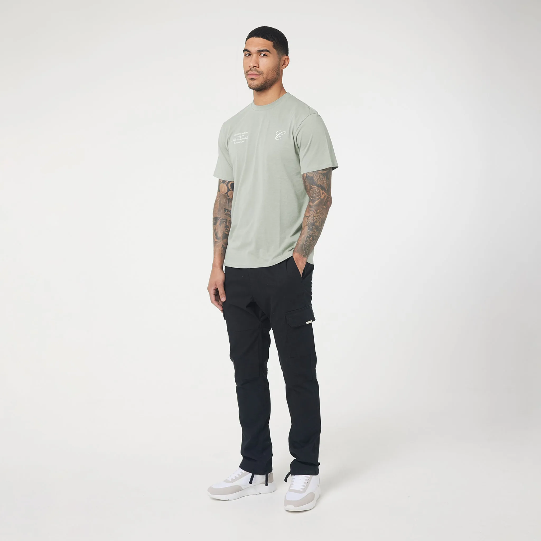 Stacked Script Relaxed Fit T-Shirt | Sage