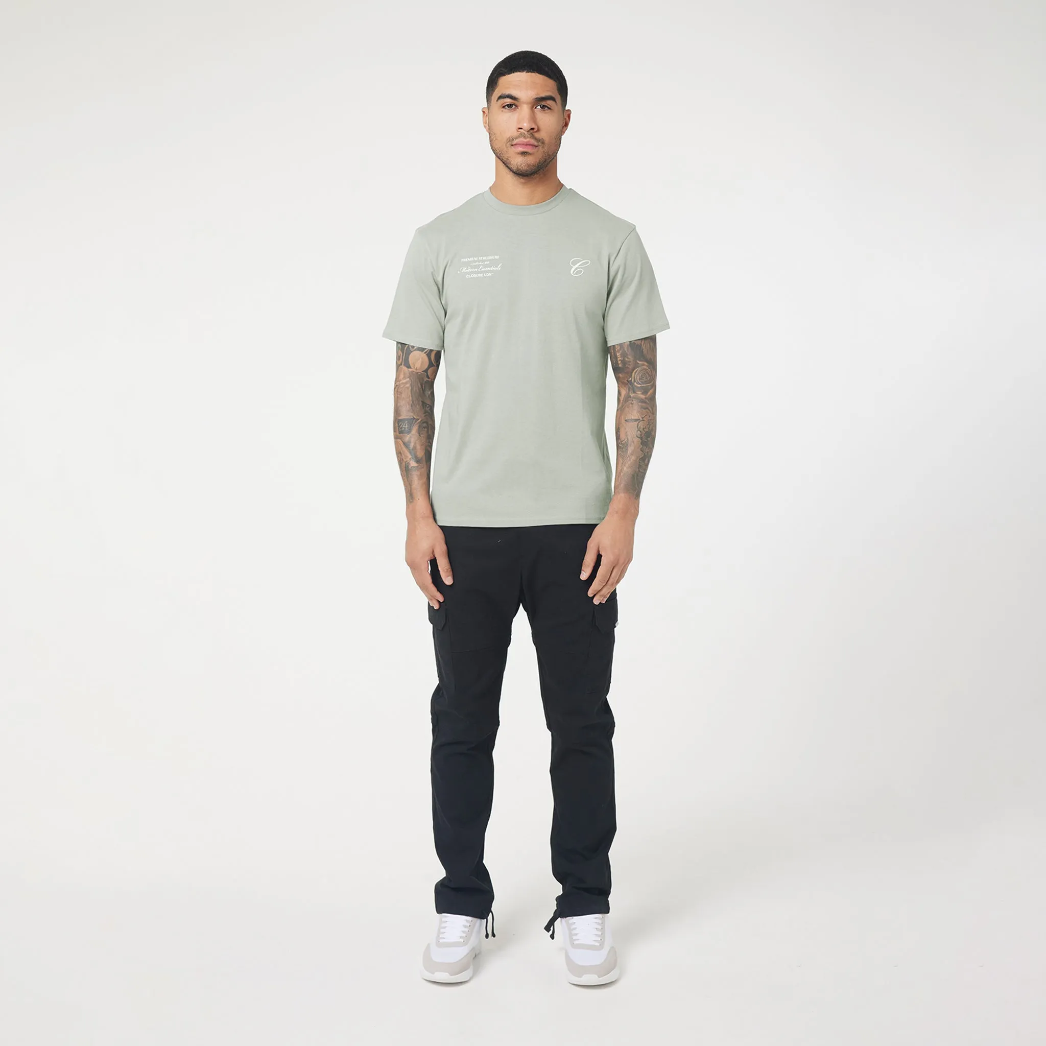 Stacked Script Relaxed Fit T-Shirt | Sage