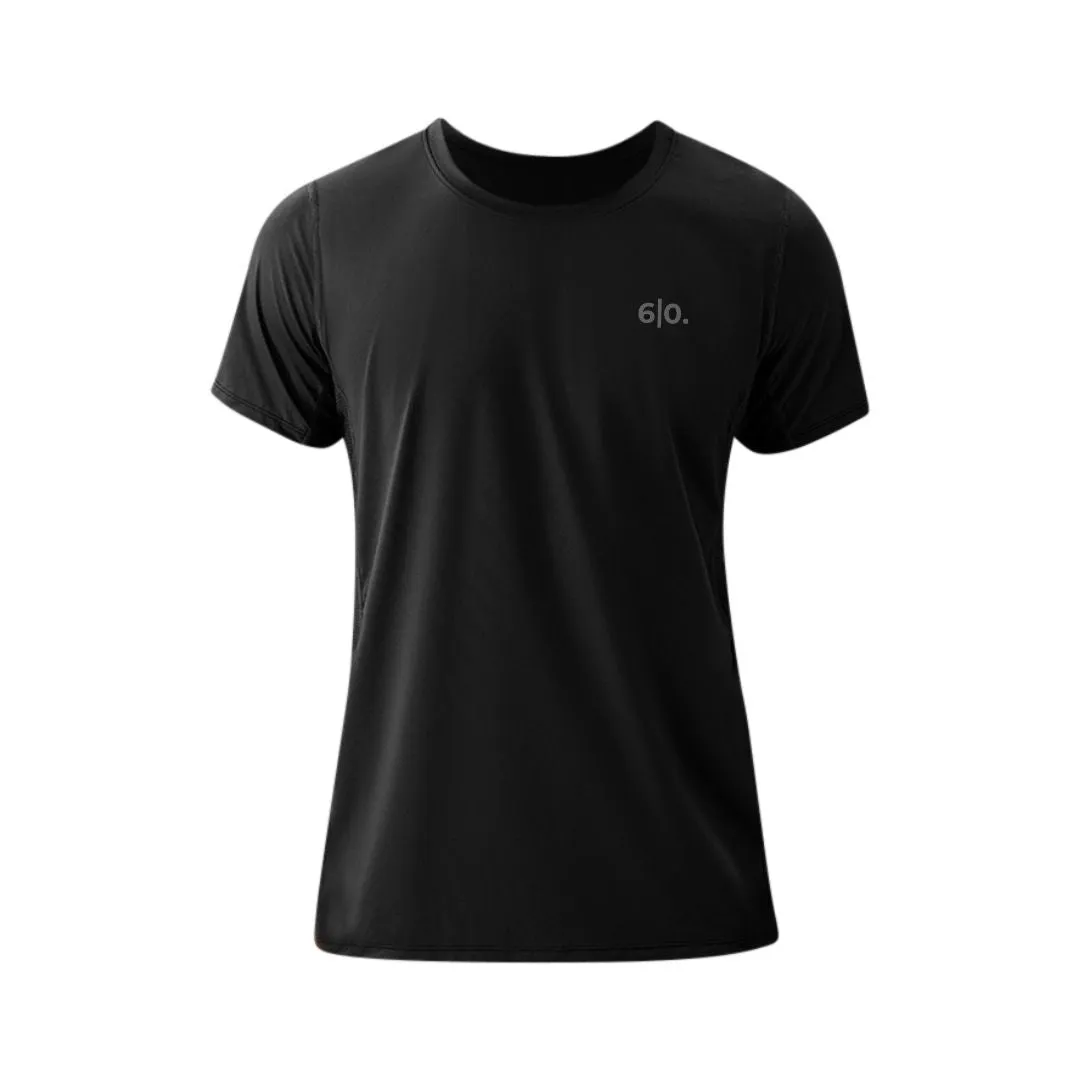 Super elastic dark blue short sleeve t-shirts for men
