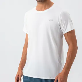 Super elastic white short sleeve t-shirts for men