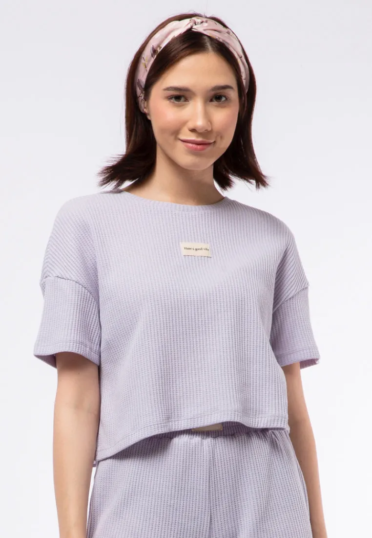 Textured T-shirt with Patches