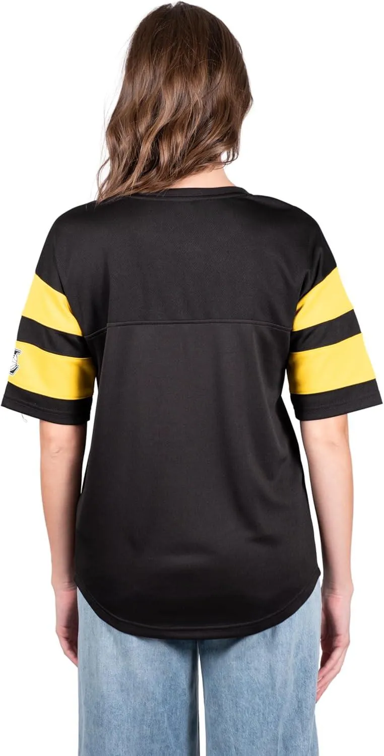 Ultra Game NBA Official Women's Super Soft Mesh Lace-up Jersey Shirt, Los Angeles Lakers, Black|Los Angeles Lakers