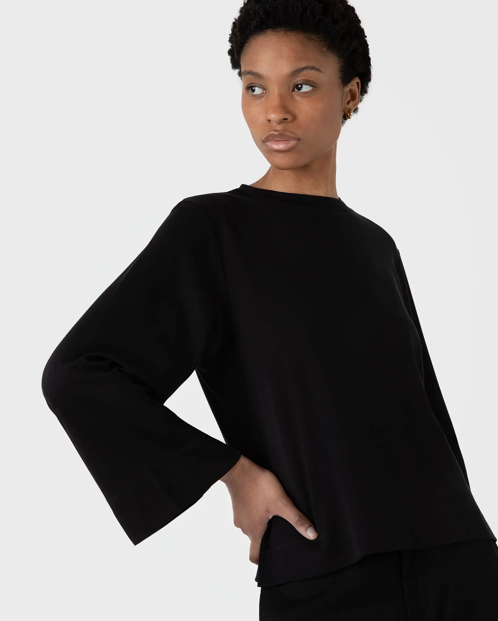 WIDE SLEEVE T-SHIRT / BLACK