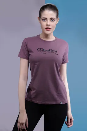 WOMEN'S REALITY TEXTURED SLIM FIT COTTON T-SHIRT