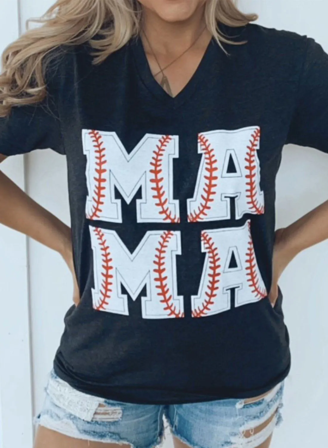 Women's T-shirts Letter Baseball T-shirts