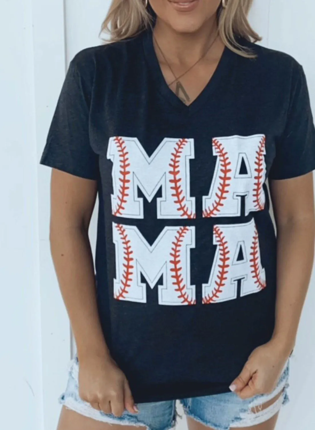 Women's T-shirts Letter Baseball T-shirts