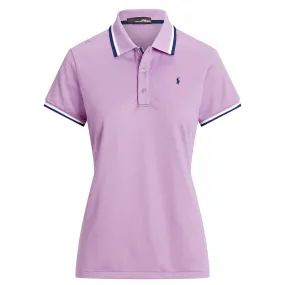 Womens Tailored Fit Jersey Polo Shirt Light Mauve/French Navy/Chic Cream - AW23